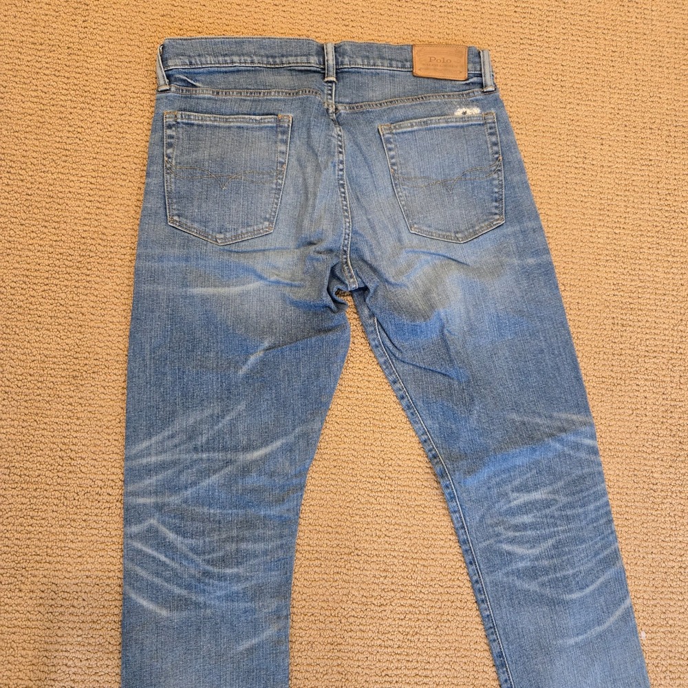 Polo Ralph Lauren Sullivan Slim Distressed Jeans Mens 34x34 Medium Wash Denim - Picture 12 of 14